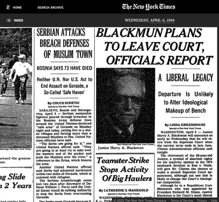 April 6 1994 New York Times Front Page Clues Skullman Records 1466